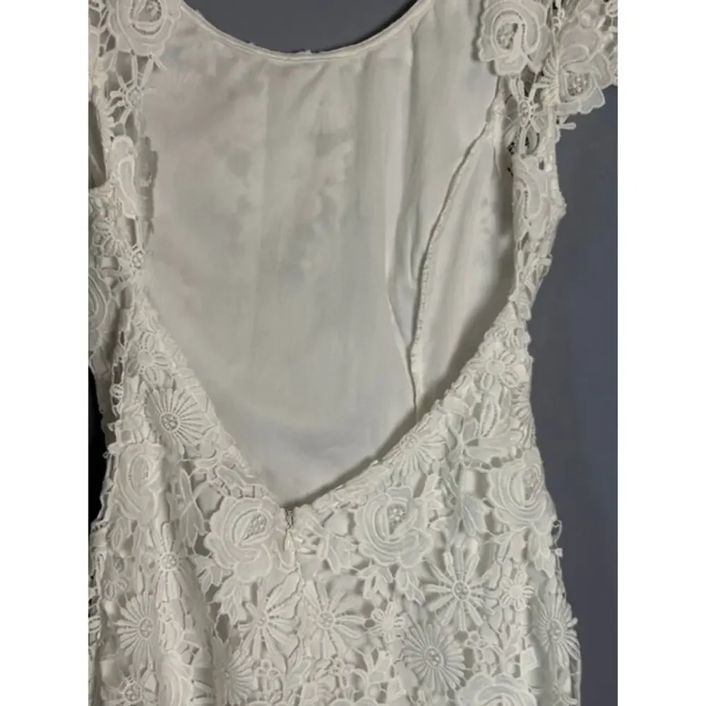 Lulus Girls White Floral Lace Special Occasion Dress Size XL 14 16 JMD 8344